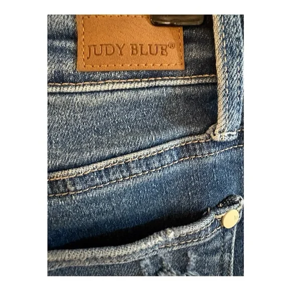 Judy Blue Dark Wash Distressed Skinny Jeans - Picture 6 of 7